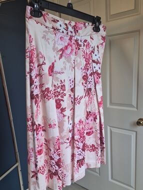 Alex Marie Pink and Cream Floral A-Line Skirt